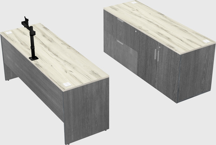 Parallel desk with credenza