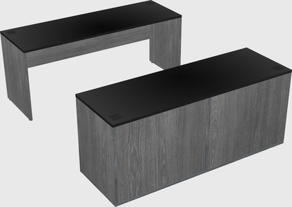 Parallel desk with credenza