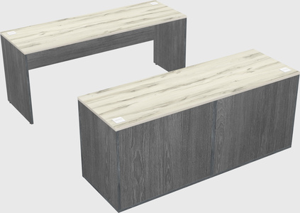 Parallel desk with credenza
