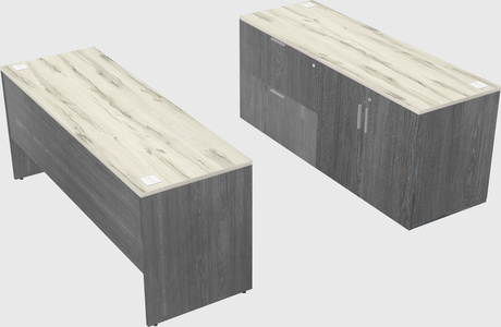 Parallel desk with credenza