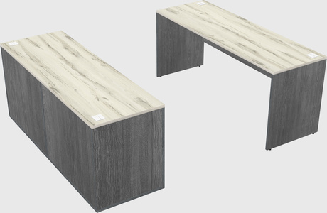 Parallel desk with credenza