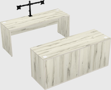 Parallel desk with credenza