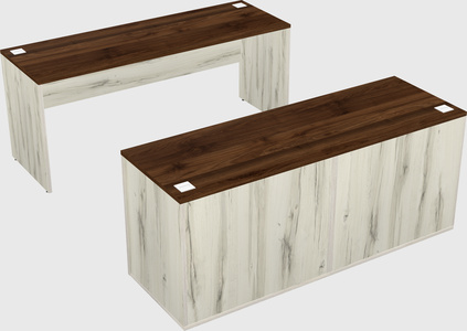 Parallel desk with credenza
