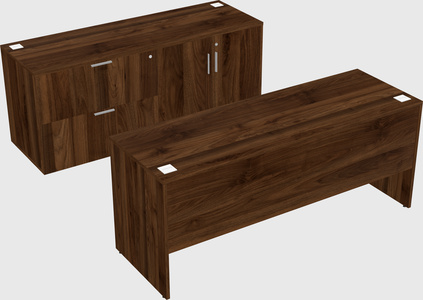 Parallel desk with credenza