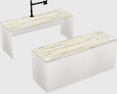 Parallel desk with credenza