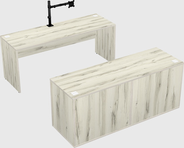 Parallel desk with credenza
