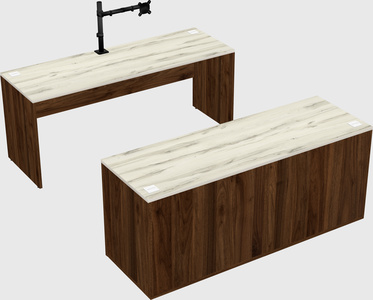 Parallel desk with credenza
