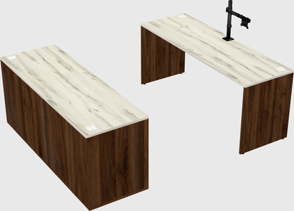 Parallel desk with credenza