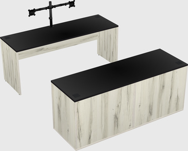 Parallel desk with credenza