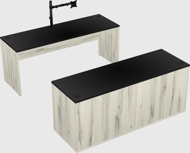 Parallel desk with credenza