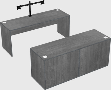 Parallel desk with credenza