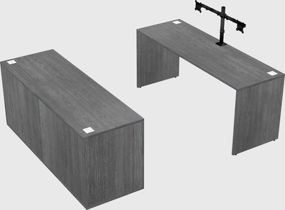 Parallel desk with credenza