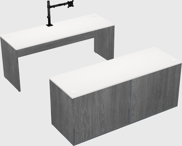 Parallel desk with credenza