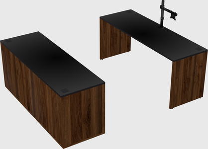 Parallel desk with credenza