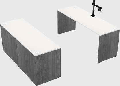 Parallel desk with credenza