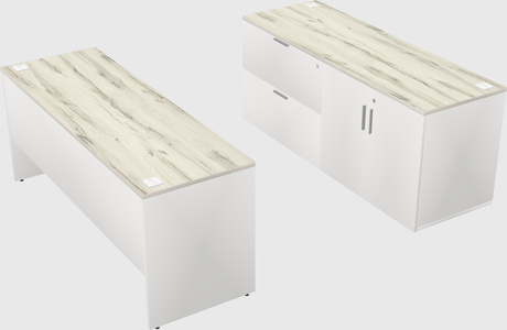 Parallel desk with credenza