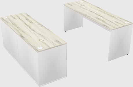 Parallel desk with credenza