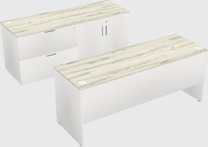 Parallel desk with credenza