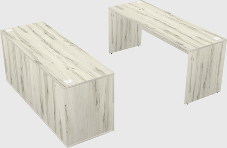 Parallel desk with credenza