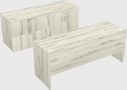 Parallel desk with credenza