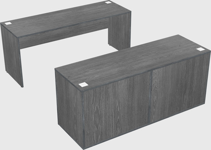 Parallel desk with credenza