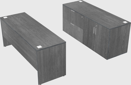 Parallel desk with credenza