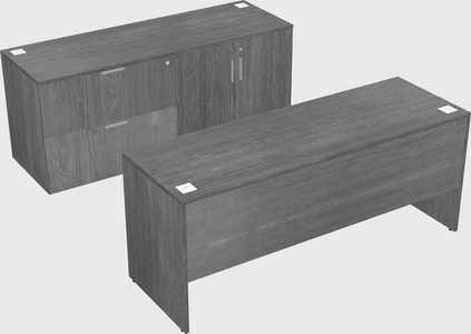 Parallel desk with credenza