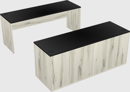 Parallel desk with credenza