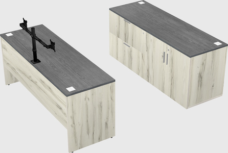 Parallel desk with credenza