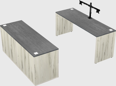 Parallel desk with credenza