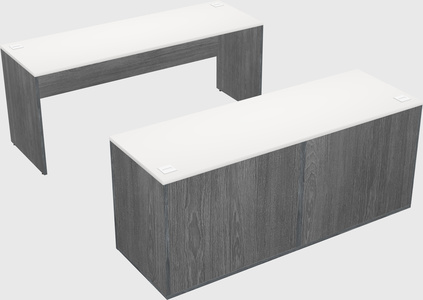 Parallel desk with credenza
