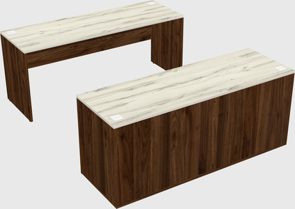 Parallel desk with credenza