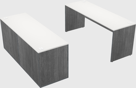 Parallel desk with credenza