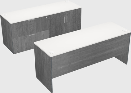 Parallel desk with credenza