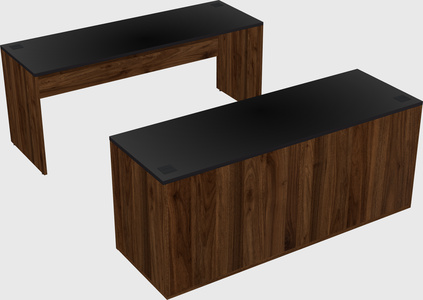 Parallel desk with credenza