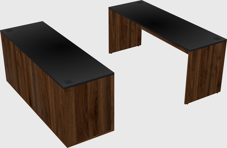 Parallel desk with credenza