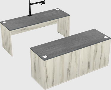 Parallel desk with credenza