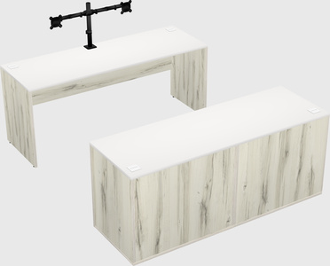 Parallel desk with credenza