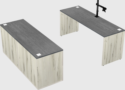 Parallel desk with credenza