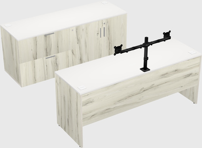 Parallel desk with credenza