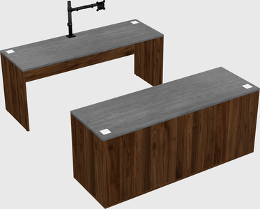 Parallel desk with credenza