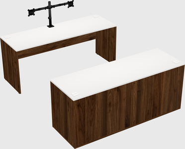 Parallel desk with credenza