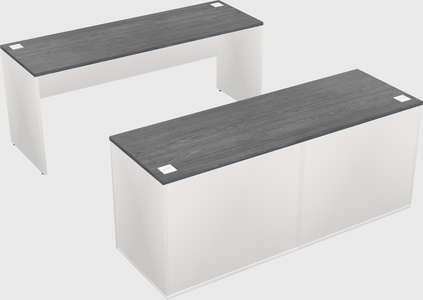 Parallel desk with credenza