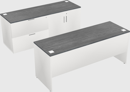 Parallel desk with credenza