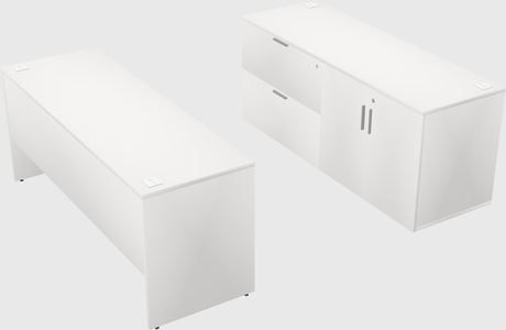 Parallel desk with credenza