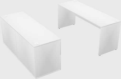 Parallel desk with credenza