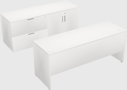 Parallel desk with credenza