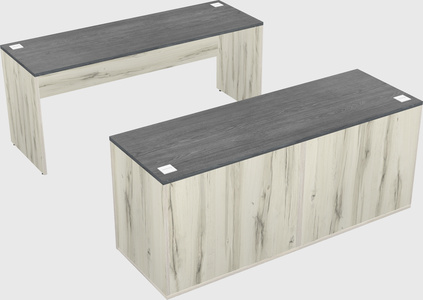 Parallel desk with credenza