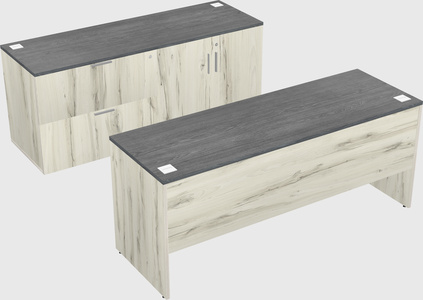 Parallel desk with credenza