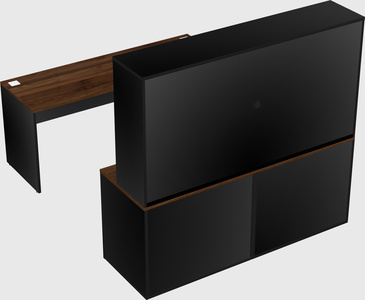 Parallel desk with credenza